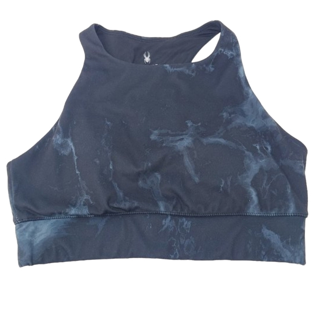Spyder Active | Women's Black Tie Dyed Racerback Sports Bra (Size Large)